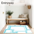thumbnail image 3 of ODIKA 8'x10' Machine Washable Non-Slip Area Rug, Avant garde Junction Network Interconnected Maze Futuristic High Traffic Rug, Blue, 516471, 3 of 5