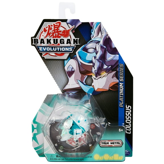 Bakugan Evolutions Platinum Colossus (White) with Trading Cards
