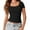 Black, variant on Womens Scoop Neck Short Sleeve Casual Tshirts Tops Summer Going Out Work Cute Fitted Shirts Trendy
