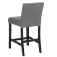 thumbnail image 5 of Cobre Contemporary Velvet Counter Stool with Nailhead Trim(Set of 2) in Gray, 5 of 6