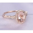thumbnail image 2 of Antique Design 2 Carat 8x6mm Oval Cut Peach Pink Morganite Engagement Ring with Diamond Moissanites in 10k Rose Gold, 2 of 4
