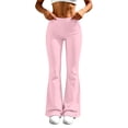 thumbnail image 6 of Maplenight Womens Flare Yoga Pants High Waisted Stretchy Soft Bootcut Pants with Pockets Athletic Workout Jogging Gym Active Pants, 6 of 8