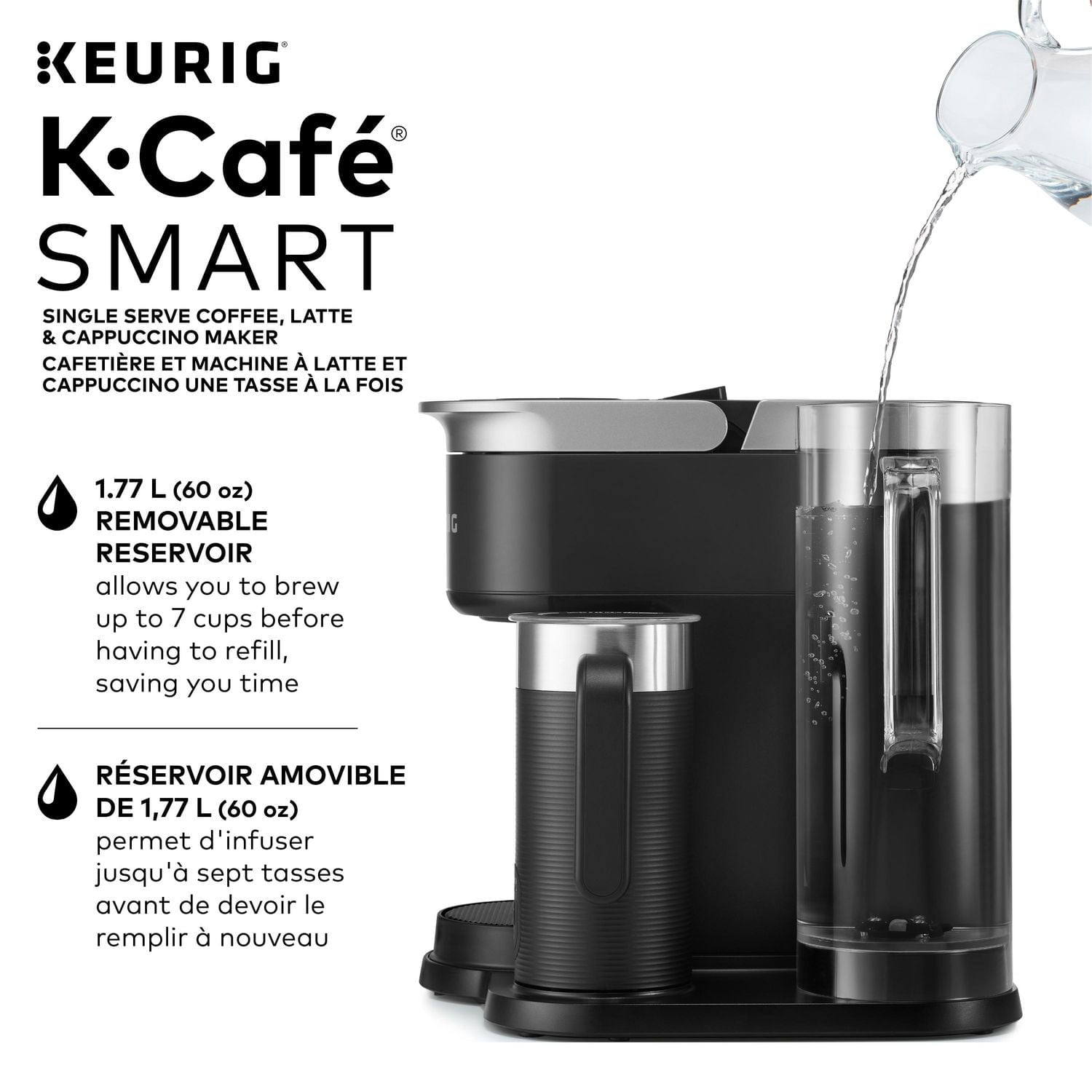 Keurig K-Café SMART, Single Serve K-Cup Pod Coffee, Latte and Cappuccino Maker