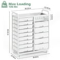 thumbnail image 5 of BEHERZT 14 Drawer Rolling Cart with Tabletop & DIY Pegboard, Storage Carts with Wheels, Organizers Utility Cart, White, 5 of 7
