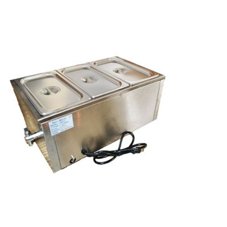 Commercial Grade Bain Marie Buffet Food Warmer 1 Round Pot Stainless Steel Food Warmer Steam Table For Catering And Restaurants 150W 110V (1 Round Pot