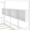 thumbnail image 3 of Noble House Full Size Floor House Bed for Toddlers,Playhouse Bed with Built-in Storage Shelf and Roof Design,White, 3 of 9