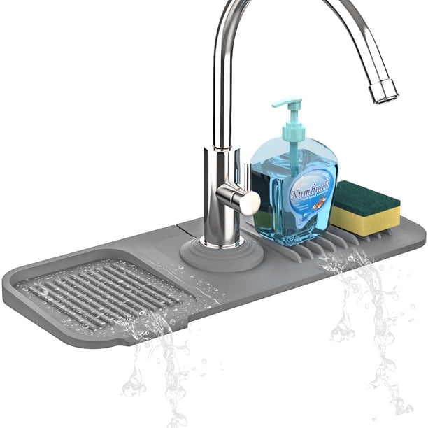 NiHome Protector de Silicona para Grifo, Protector contra Salpicaduras para Fregadero de Cocina, Tapete para Grifo para Baño, Lavadero, Cocina, Apto para Grifos de hasta 2,5 Pulgadas.