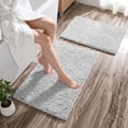 thumbnail image 2 of XWZO Super Soft Tufted Bath Mat for Washroom 1 Piece, Washable Absorbent Non Slip Microfiber Small Floor Mat with Rubber Backing, Light Grey, 16x24 Inch, 2 of 7