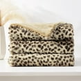 thumbnail image 6 of Luxury Brown Cheetah Print Faux Rabbit Fur Blanket for Couch ,Decorative Soft Thick Fluffy Leopard Furry Blanket, Warm Blanket for Winter,Animal Print Cozy Striped Fuzzy Lap Blanket Brown -, 6 of 6