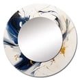 thumbnail image 2 of Designart "Strokes in Dark Blue and Gold VII" Fractals Round Mirror Wall Décor Modern - Large Blue Round Mirror - Round Mirror 29" x 29" Inch, 2 of 5