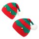 thumbnail image 2 of Sombrero de Papá Noel de empalme rojo y verde clásico, decoración de campanas de bola de felpa, gorro de lana de punto, gorro de Navidad para padres e hijos, Otoño e Invierno, 2 of 4