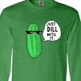 thumbnail image 4 of Inktastic Just Dill with It Chill Dill Pickle in Sunglasses Long Sleeve T-Shirt, 4 of 5