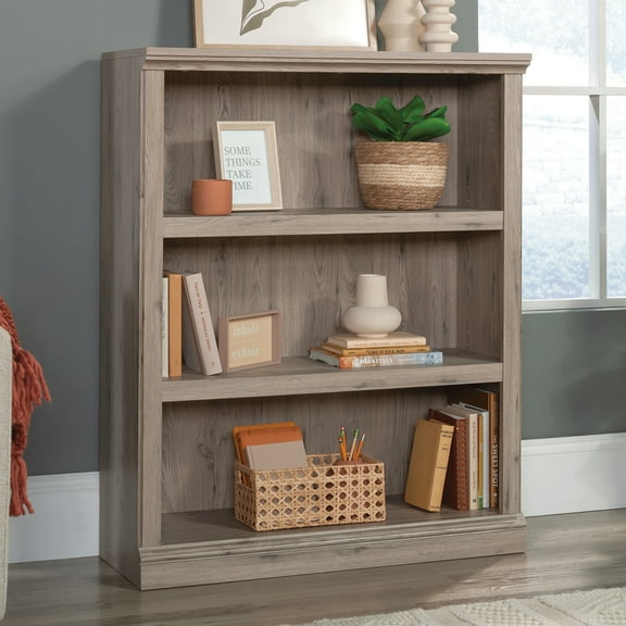 Sauder 3-Shelf Display Bookcase in Laurel Oak, Laurel Oak Finish Finish
