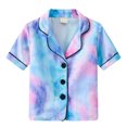 thumbnail image 3 of LNMQLPDBS Boys Pajamas Size 10 Kids Girls' Clothing Sets Tie-dye Pajamas Sleepwear T-shirt Shorts Set Outfits for Toddler Boys Pjs 5t Boy Pjs Fleece Robe Youth Robe, 3 of 9