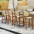 thumbnail image 4 of Coatway 2 PCS Outdoor Counter Height Bar Stool with Wood Frame Back &Footrest for Balcony, 4 of 9