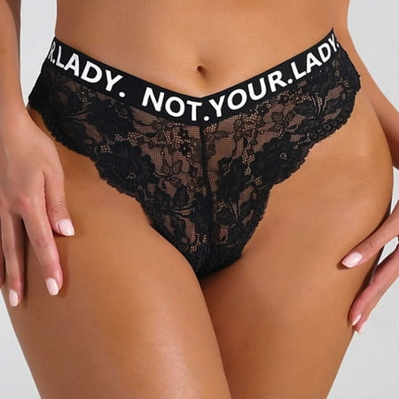

Hunpta Underwear Women Panties Lace Lace Letter Print Panties Bag Hip Briefs Women