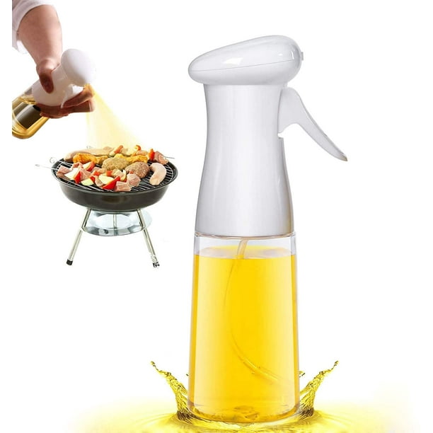 Pulverizador de aceite de oliva para cocinar - Botella dispensadora de aceite de 210 ml Spray Mister - Botellas de pulverizador de vinagre de aceite de grado alimenticio recargables portátiles para cocina, freidora de aire, ensalada, hornear, asar a la parrilla, freír Ormromra WMZL-1036-2