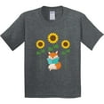 thumbnail image 3 of Inktastic Reading Book Lover Sunflower Fox Youth T-Shirt, 3 of 5
