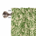 thumbnail image 5 of Daisy Beige Silhouette Kitchen Curtains and Valances Set, Retro Classic Green Backdrop Rod Pocket Window Valance 18 Inch Window Curtain Panels for Living Room Bedroom Laundry, 27.5x24in, 3 Pieces, 5 of 7