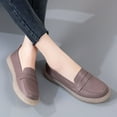 thumbnail image 5 of Women's Casual Loafers Slip On Leather Shoes Lightweight Casual Walking Shoes Female Moccasins Classic Penny Loafer Flats Boat Shoes, 5 of 9