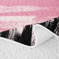 thumbnail image 5 of meiyoeat Modern Abstract Brushstroke Bed Spread Queen for Girls, Pink Fashion Art Print Queen Coverlet Set, 3pcs, 5 of 7