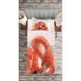 thumbnail image 3 of Ambesonne Flamingo Quilted Bedspread Set 2 Pcs, Exotic Bird Watercolor, Twin Size, Orange White, 3 of 3