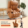 thumbnail image 4 of TEKAMON Large Power Lift Recliner Chair for Elderly with Heat and Massage Leather Electric Recliners Chair For Living Room with Cup Holders, Remote Control (Orange), 4 of 9