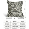 thumbnail image 5 of Dark Grey Pillow Covers 16x16 Set of 2 Gray Cream Bohemian Ethnic Carpet Boho Style Vintage Flower Print Decorative Throw Pillows Outdoor Square Cushion Cases Farmhouse Decor for Home Sofa Bed, 5 of 6
