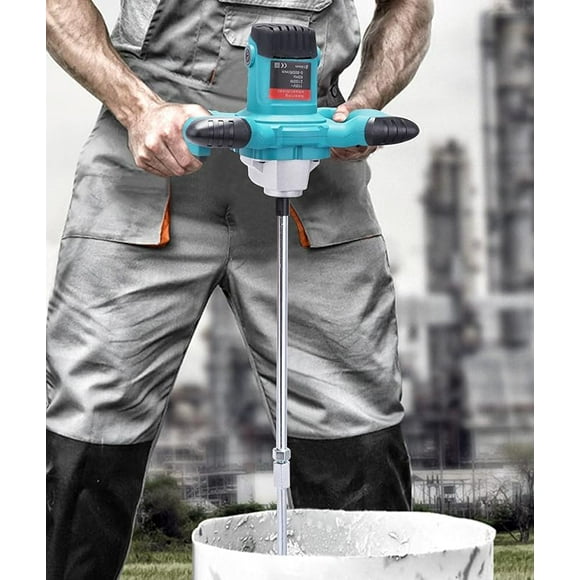 Portable Concrete Mixer 110V 2100W Electric Handheld 6 Gears for Thinset Cement Plaster Grout Paint Mud Mixing with 23.6" Stirring Rod