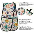 thumbnail image 2 of Yayeee Double Oven Mitt Kitchen Heat Resistant Baking 35" x7" Quilted Glove, Abstract Floral, 2 of 6