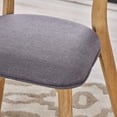 thumbnail image 4 of Noble House Sadie Modern Fabric Dining Chairs, Set of 2, Dark Grey, Natural Oak, 4 of 5