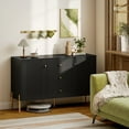 thumbnail image 2 of HOMCOM Buffet de 47 Pouces avec 3 Tiroirs et 2 Portes, Bahut Moderne Noir, 2 of 10