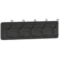 thumbnail image 2 of HBCY Creations 24" Wall Mounted Storage Rack - Pine Wood Construction - Black Wash Finish - 5 Hooks - Ideal for Entryway, Kitchen, Bathroom and More, 2 of 7