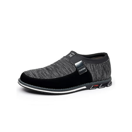 

Rotosw Men Dress Shoe Comfort Flats Walking Casual Shoes Breathable Slip On Party Lightweight Black 14