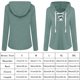 thumbnail image 5 of Qarigey Sudadera con capucha de manga larga con cuello en V y cordón para mujer Prendas para la parte del cuerpo Gris verdoso S, 5 of 8