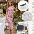 thumbnail image 6 of Psesaysky Couple Matching Clothes Vacation Tropical Sets for Couples Hawaiian Luau Outfit Pink Camo Print Dress Shirts for Men,Womens Short Sleeve Bodycon Maxi Dress for Travel, 6 of 6
