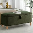 thumbnail image 5 of Othniel 39.5" Green Boucle Storage Ottoman Bench Wood Legs Modern Footrest for Living Room Bedroom, 5 of 9