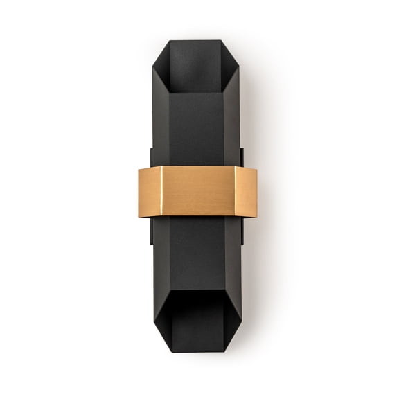 Modern Black Gold Indoor / Outdoor Wall Sconce