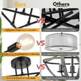 thumbnail image 4 of Senhu Sputnik Chandelier Light Fixture Modern Sputnik Ceiling Lights Black Mid Century Sputnik Light Fixture, Semi Flush Mount, for Bedroom Kitchen Dining Room, 6 Lights, Bulbs Not Included, 4 of 7