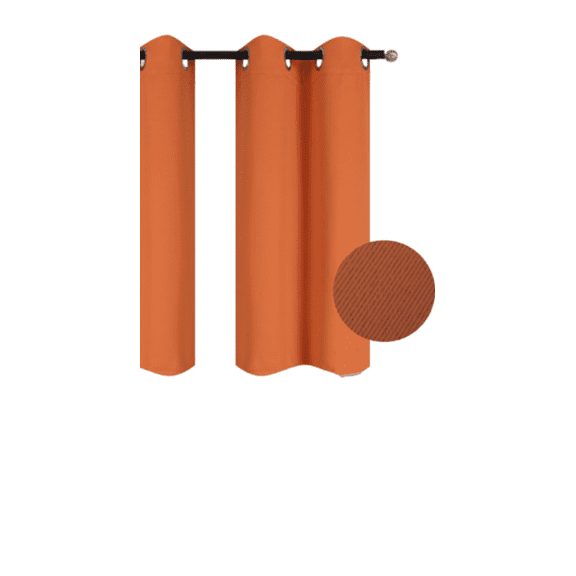 Gorgeous Home Linen 1pc Unlined Blackout Short Window Curtain Grommets Panel 28"Wide x 54"Long Solid Color Orange