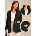 thumbnail image 2 of DARING DIVA Women's Long Sleeve Open Front Business Blazer Jacket XS Black, 2 of 6