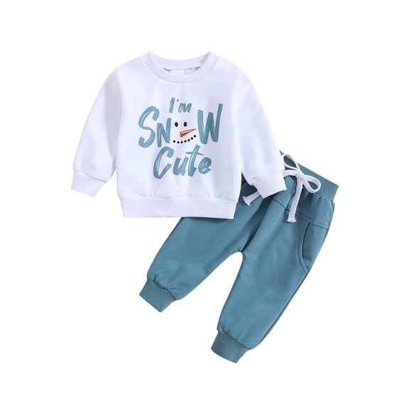 Gerichy Toddler Kids Baby Boy Fall Outfits 1T 2T 3T Letter Print Long Sleeve Tops Pants Winter Clothes Sets