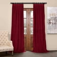 thumbnail image 2 of Homi Drapes Double Pinch Pleated Velvet Curtains Thermal Insulated Room Darkening Drapes for Bedroom/Livingroom Along with 1 Panels,Tiebacks,Hooks (Red, 52"x72"), 2 of 6