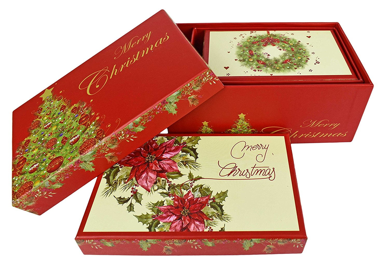 Alef Elegant Decorative Holiday Themed Nesting Gift Boxes 3 Boxes