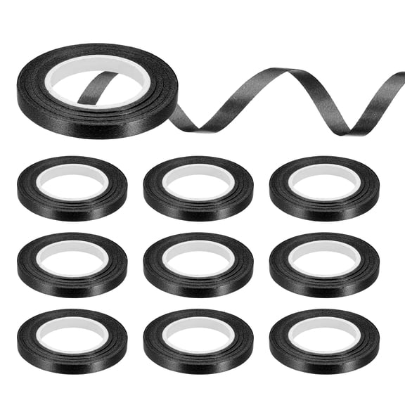 Uxcell 1/5" Wide 11yard Crimped Curling Ribbons, 10 Rolls Balloon String, Black