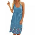 thumbnail image 1 of RKSTN Robe d'Été pour Femmes, Robes d'Été pour Femmes à la Mode Imprimées Décontractées Sans Manches Vacances Plage Mini-Robe Robes de Plage Robes Grande Taille pour Femmes, 1 of 4