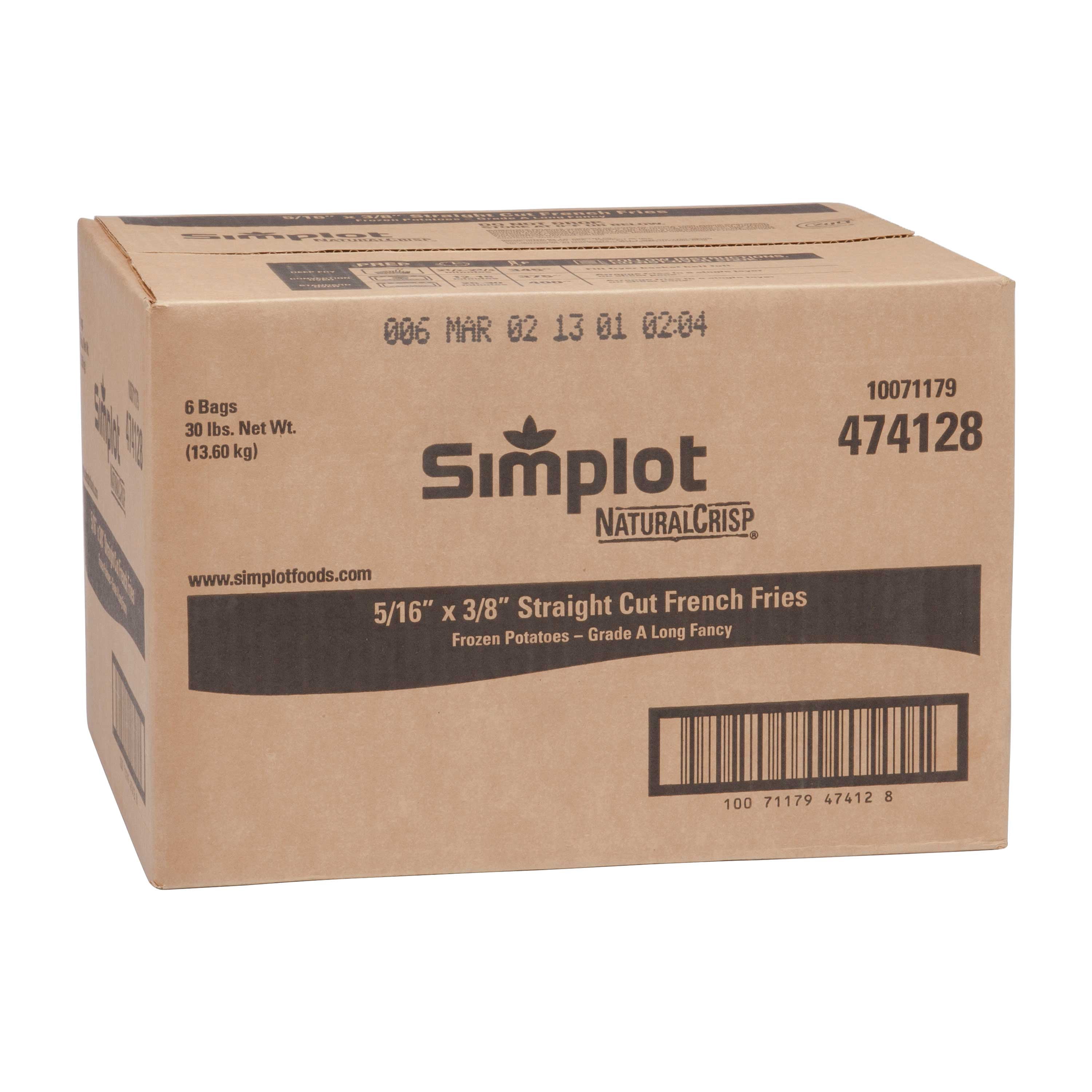 Simplot ClearlyCrisp NaturalCrisp Straight Cut Thin French Fry, 5 Pound 6 per case.