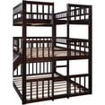 thumbnail image 6 of Churanty Full over Full over Full Triple Bunk Bed for Kids with Slide, Espresso, 6 of 10