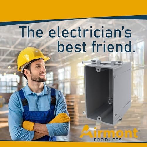 16 Pack 22 Cubic Inch Plastic Electrical Box, Grey Deep Outlet Box, One Gang New Work Junction Box, Captive Nails, Length 3.75'', Width 2.25'', Depth 2.9'', PVC Outlet Box, 22.5 Cu. in. Capacity