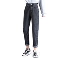 thumbnail image 1 of Pantalones harem de invierno de cintura alta y tejido grueso para mujer: poliéster, cálidos y holgados, ideales para llevar como prenda exterior en climas fríos., 1 of 4
